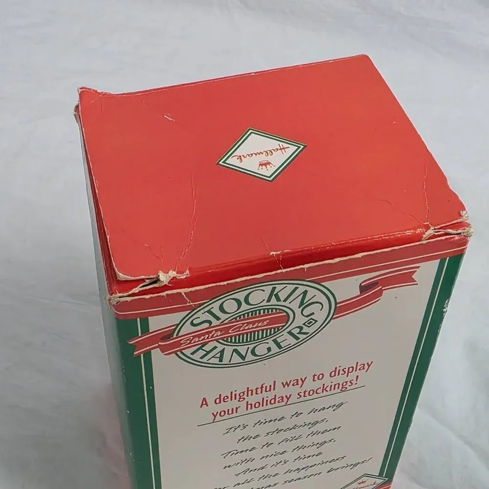 Santa Claus Stocking Hanger Figure w/ Box Holiday Decor